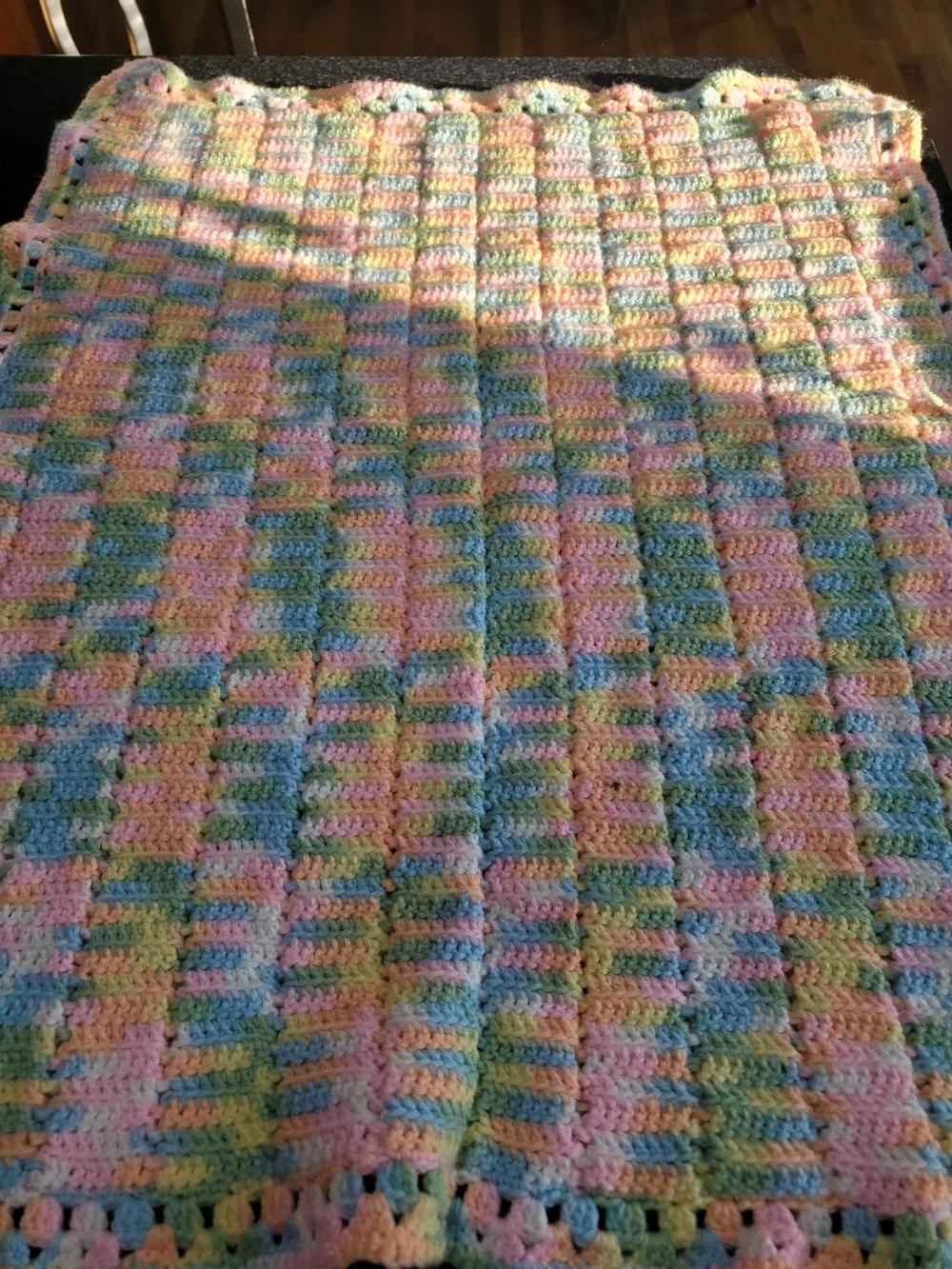 Handmade Pastel Crocheted Baby Blanket